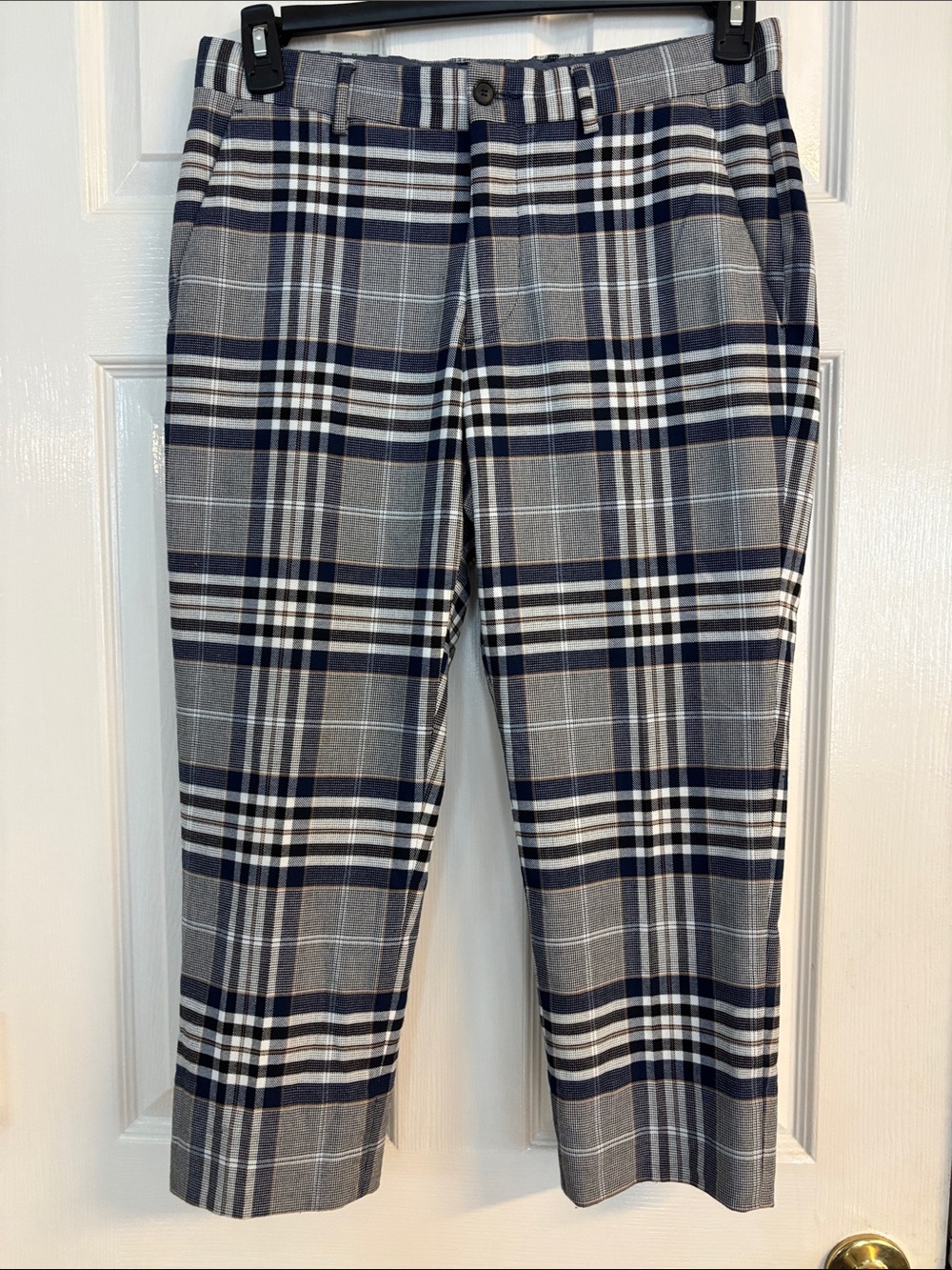 Zara Navy and Gray Plaid Men's Dress Pants